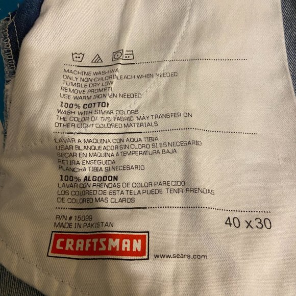 Crafstman Bib overalls jean jumpers carpenter sz 40 x 30 - Picture 8 of 8